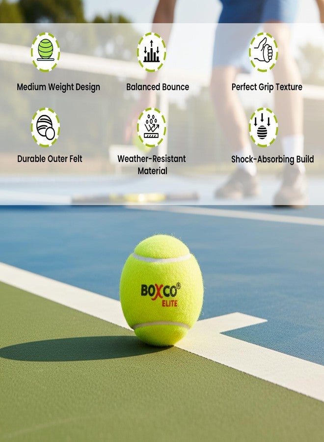 BOXCO Elite Medium Weight Tennis Cricket Ball, Practice Ball, Cricket Training Ball,Lawn Cricket (Yellow, Pack of 4) - Image 2
