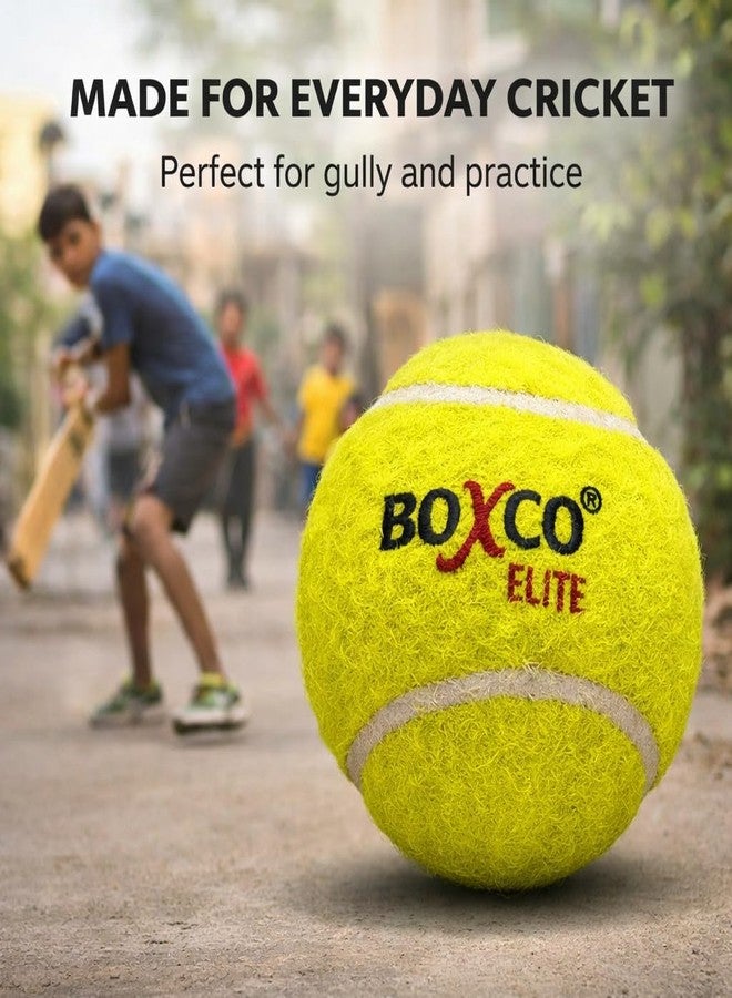BOXCO Elite Medium Weight Tennis Cricket Ball, Practice Ball, Cricket Training Ball,Lawn Cricket (Yellow, Pack of 4) - Image 3