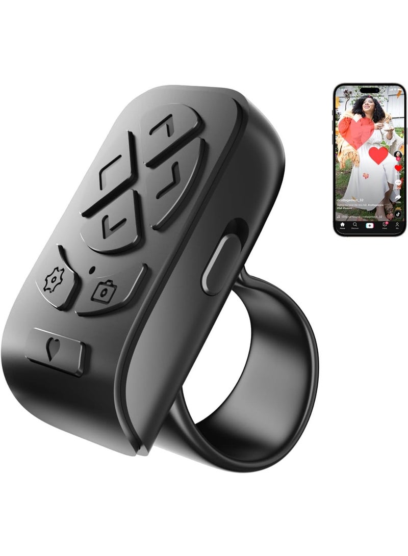 Scrolling Ring Remote for TikTok YouTube Instagram Shorts Video, Scroller Page Turner Clicker for APP Compatible with iPhone iPad Android Phone, Remote Shutter Control for Phone Camera - Image 1