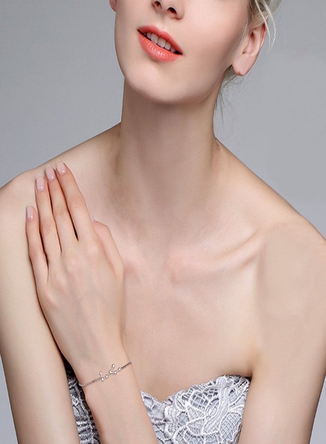 بريلوف سوار بريلوف من الفضة الإسترليني عيار 925 - سوار "برج العذراء" من مجموعة الأبراج الاثني عشر للنساء، مرصع بحجر الزركونيا المكعب الشفاف، حجر بخت شهر أبريل. - Image 2