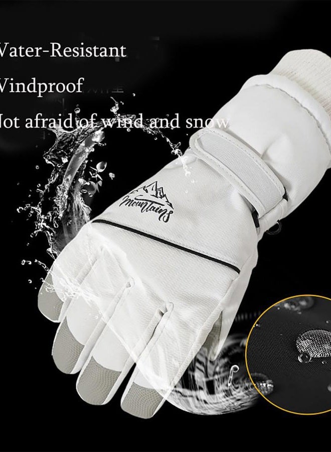 OVOY Womens Mens Classic Solid-Ski-Gloves for Cold-Weather - Winter Soft and Warm Waterproof and Winderproof Warm Snowboard Gloves - Image 5