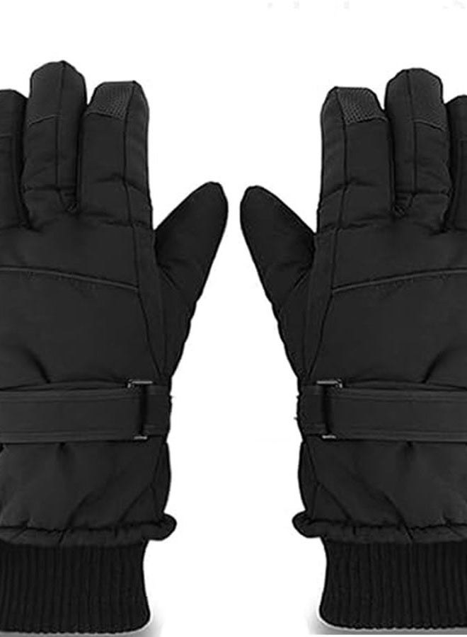 OVOY Womens Mens Classic Solid-Ski-Gloves for Cold-Weather - Winter Soft and Warm Waterproof and Winderproof Warm Snowboard Gloves - Image 1