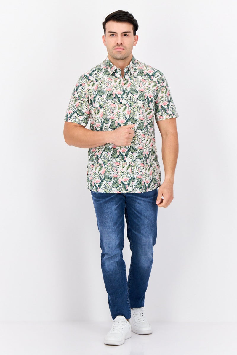 Peter Werth Men Regular Fit Short Sleeve Allover Printed Casual Shirt, Multicolor - Image 2