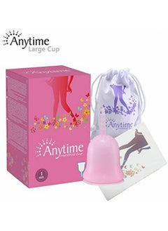 ANYTIME Anytime Menstrual Cup - Silicone Menstrual Cup Reusable Period Cup for Women Menstruation w/Heavy or Sensitive Flow- Come with Menstrual Cup Bag, Soft, Flexible (Pink, Large)  - Image 1