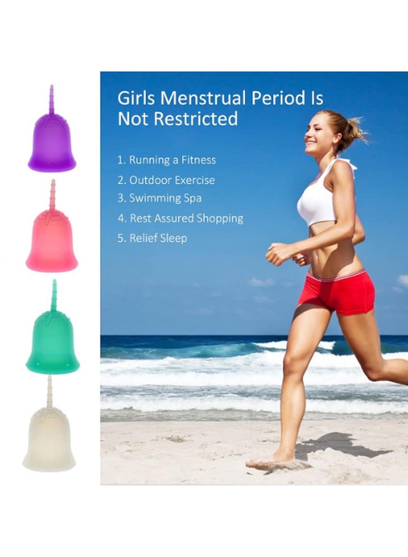 إني تايم كأس الحيض في أي وقت - كأس الحيض السيليكوني القابل لإعادة الاستخدام للنساء أثناء الحيض مع تدفق ثقيل أو حساس - يأتي مع حقيبة كأس الحيض، ناعمة ومرنة (وردي، كبير) - Image 5