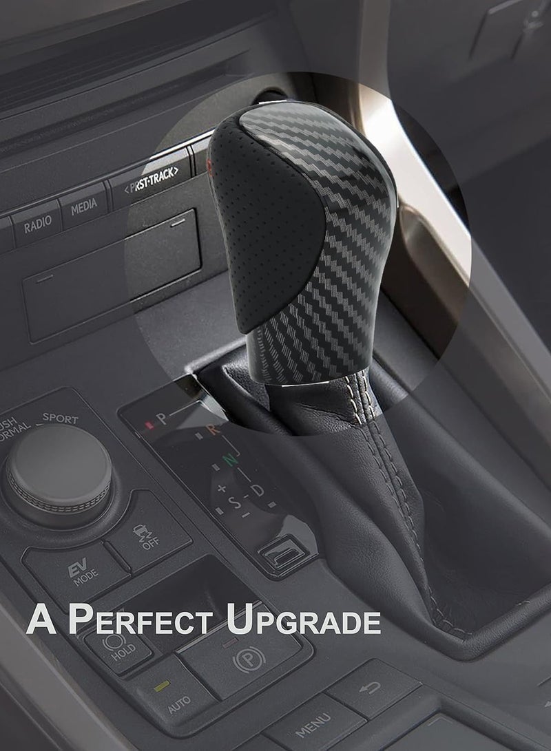 MAOGEDA Gear Shift Knob Shifter Fit for Lexus ES GS GX IS NX RC RX 200t 300 350 3450h 450hL 350L Interior Accessories, Car Shift Handball Modified Gear Head (Black and Carbon Fiber) - Image 2