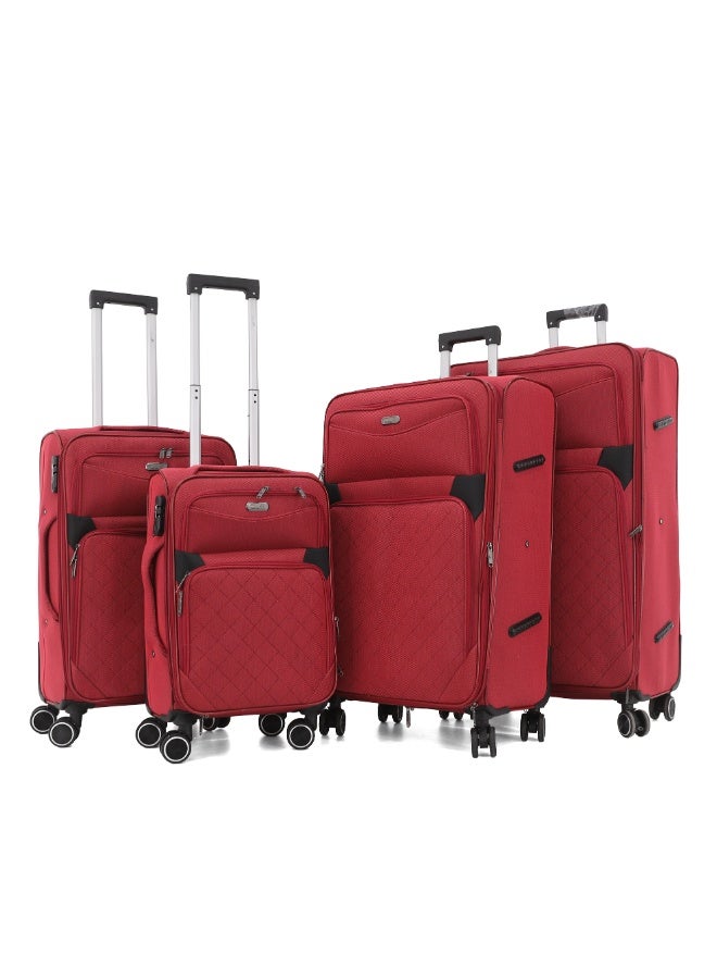 MELIFE 4 Piece Soft Luggage Set | 20", 24", 28", 32" | Lightweight Travel Trolley Bags | 360° Spinner Wheels - Image 1