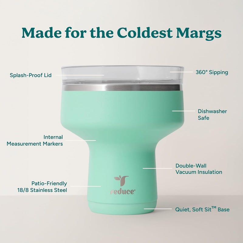 Cost effective fine quality Reduce Saltini 16oz Cocktail Tumbler - Insulated Margarita Tumbler with Lid-Keeps Drinks Cold for 10 Hours-360 Sippable Martini Glass Alternative-Shatterproof Perfect for Parties - Multicolor - 4 Pack Single & bulk use compatible - Image 4