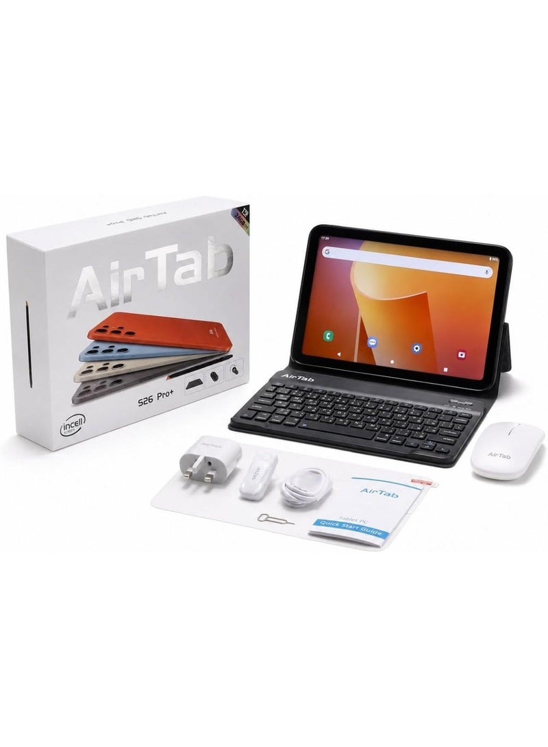 AIR TAB AirTab S26 Pro+ 10.1 Inch Android 15 Tablet PC with Wireless Keyboard Mouse Bluetooth Headset 10000mAh Battery Dual Camera WiFi Arabic Keyboard Bundle BLUE - Image 1