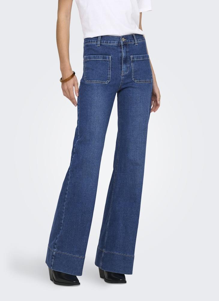 ONLY Onlcypress Pocket Detail High Waist Flared Jeans - Image 1