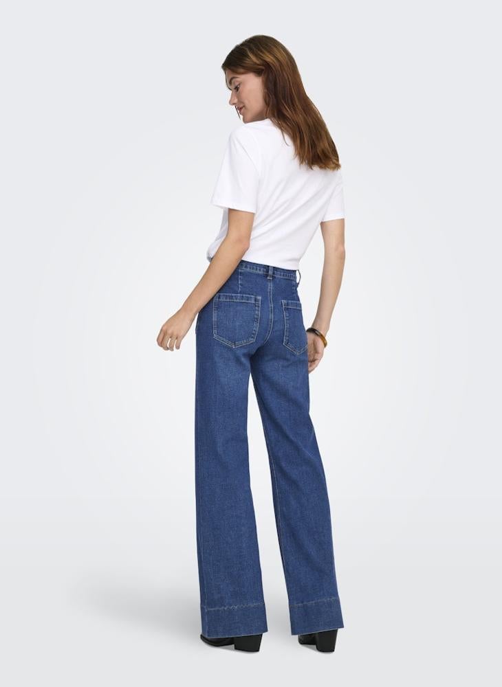 ONLY Onlcypress Pocket Detail High Waist Flared Jeans - Image 2