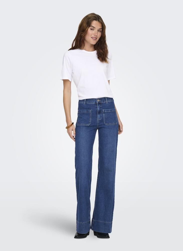 ONLY Onlcypress Pocket Detail High Waist Flared Jeans - Image 5