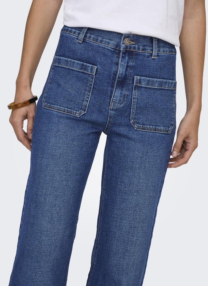ONLY Onlcypress Pocket Detail High Waist Flared Jeans - Image 3
