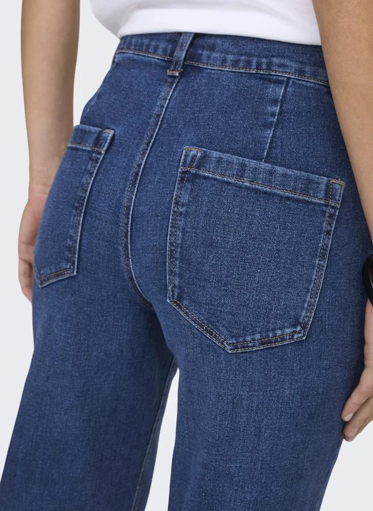 ONLY  Onlcypress Pocket Detail High Waist Flared Jeans for Women | Best Price UAE