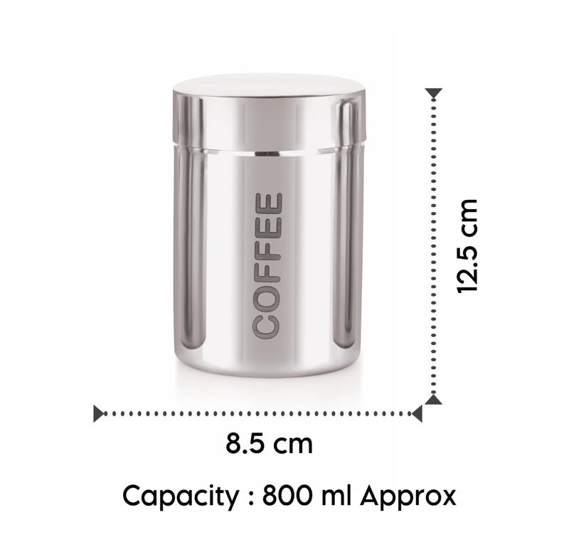 STEEPLE Stainless Steel Tea Coffee Sugar Containers Set - Airtight Storage Canisters for Kitchen | Metal Jars with Lids | Rust-Proof, Durable, & Elegant Design | Set of 3 | 700ml Each, Silver - Image 4