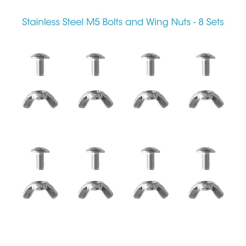 Unicook Stainless Steel M5 Bolt and Wing Nuts, Wing Butterfly Screw, Set of 8 - Image 2