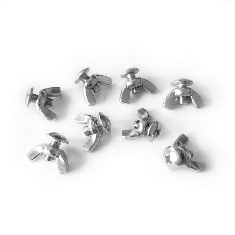 Unicook Stainless Steel M5 Bolt and Wing Nuts, Wing Butterfly Screw, Set of 8 - Image 1