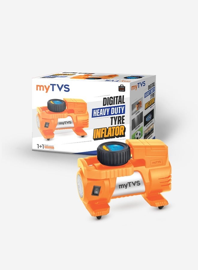 myTVS مضخة هواء رقمية myTVS للسيارات والدراجات 100PSI مع إيقاف تلقائي ومصباح LED | متوافقة مع جميع السيارات | ضمان 1+1 سنوات (TI-88) - Image 1