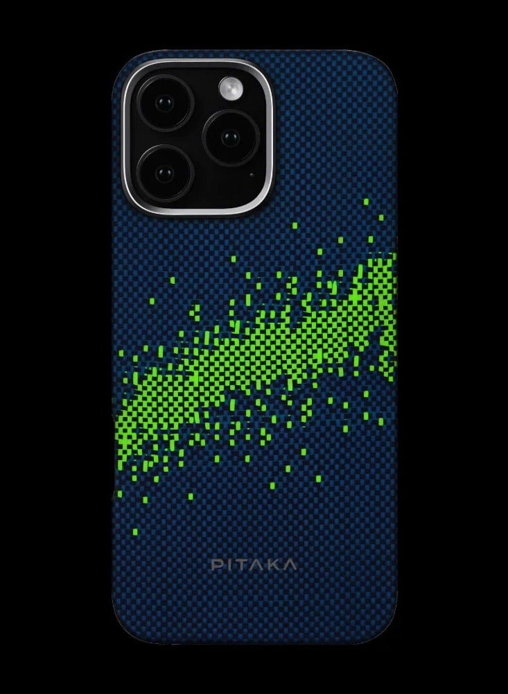 PITAKA Pitaka Star Peak for iPhone 16 Pro Case Compatible with MagSafe, Thin & Light Case with a Caseless Feel, 1500D Aramid Fiber Woven Tactile Woven Case Luminous Night Glow Edition - Milk Way Galaxy  - Image 2