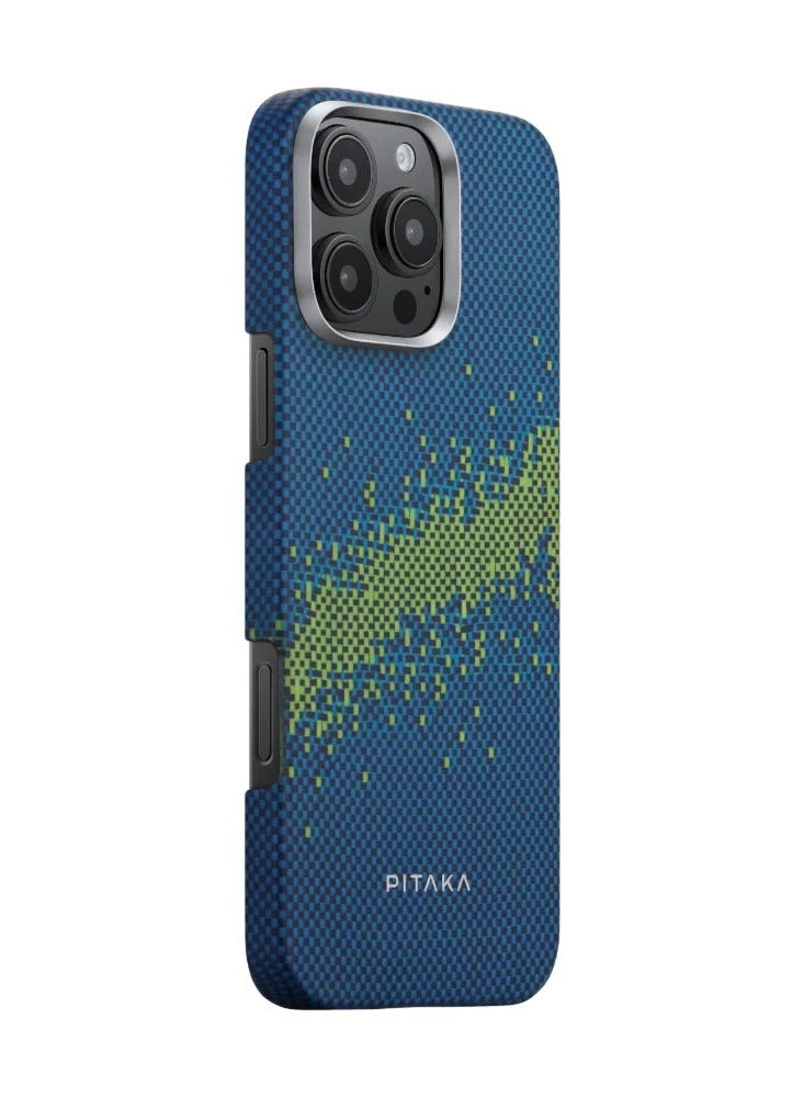 PITAKA Pitaka Star Peak for iPhone 16 Pro Case Compatible with MagSafe, Thin & Light Case with a Caseless Feel, 1500D Aramid Fiber Woven Tactile Woven Case Luminous Night Glow Edition - Milk Way Galaxy  - Image 3