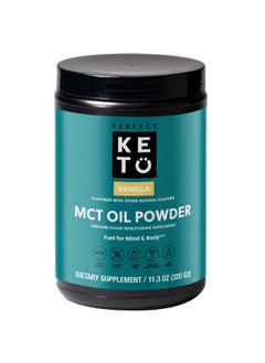 Perfect Keto Mct Oil C8 Powder Coconut Medium Chain Triglycerides For Pure Clean Energy Ketogenic Non Dairy Coffee Creamer Bulk Supplement Helps Boost Ketones Vanilla  - Image 1