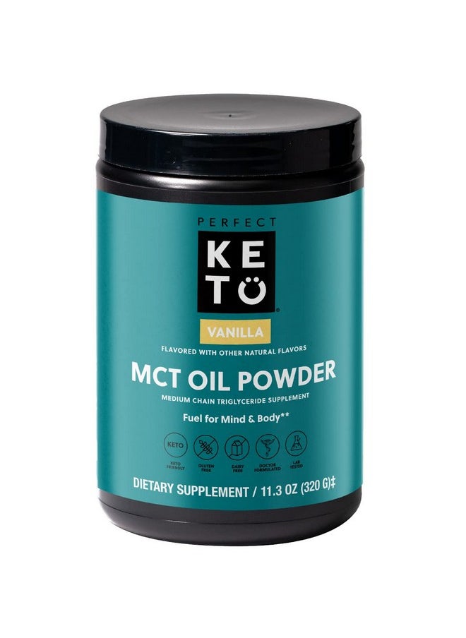 Perfect Keto Mct Oil C8 Powder Coconut Medium Chain Triglycerides For Pure Clean Energy Ketogenic Non Dairy Coffee Creamer Bulk Supplement Helps Boost Ketones Vanilla  - Image 1