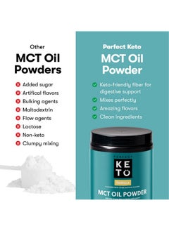 Perfect Keto Mct Oil C8 Powder Coconut Medium Chain Triglycerides For Pure Clean Energy Ketogenic Non Dairy Coffee Creamer Bulk Supplement Helps Boost Ketones Vanilla  - Image 4