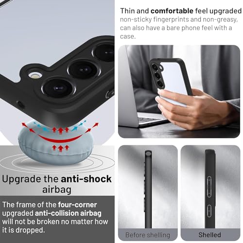 KAPAVER Hybrid Back Cover Case Compatible with Samsung Galaxy (Black, Galaxy S23) - Image 2