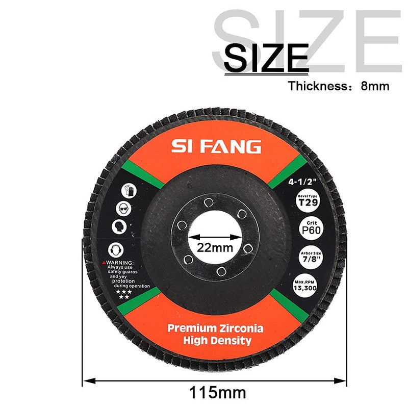 SI FANG 320 Grit Flap Discs 4 1/2 Inch Aluminum Oxide 10 Pack Angle Grinder Attachment Sanding Disc Blending Grinding Finishing - Image 2