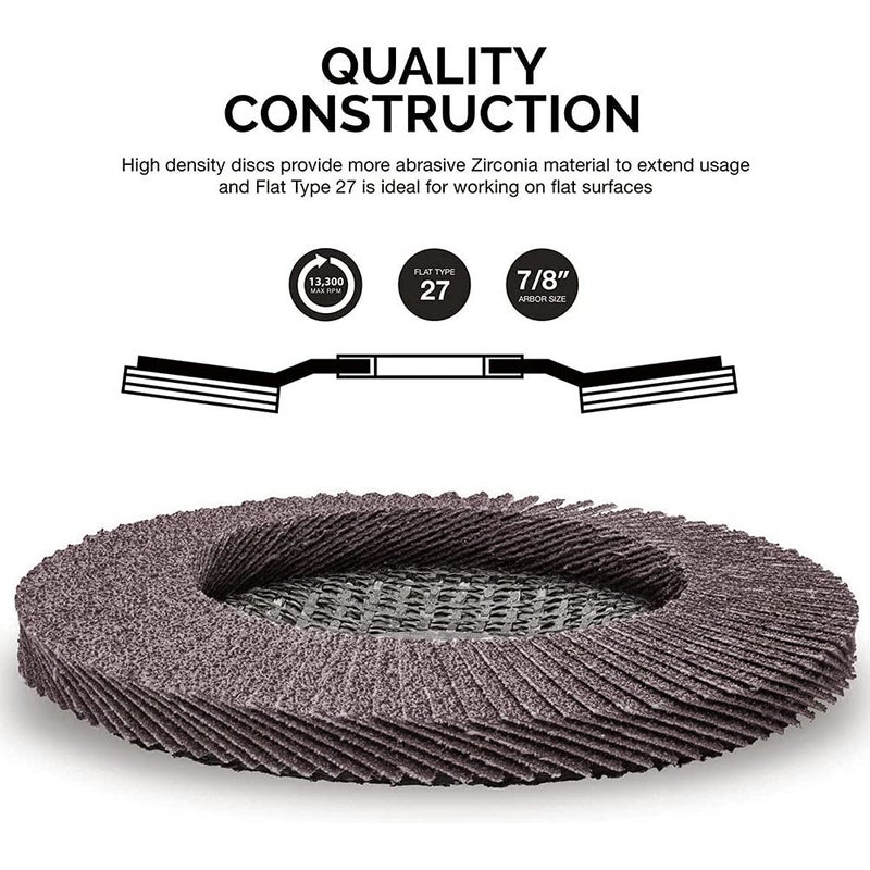 SI FANG 320 Grit Flap Discs 4 1/2 Inch Aluminum Oxide 10 Pack Angle Grinder Attachment Sanding Disc Blending Grinding Finishing - Image 4