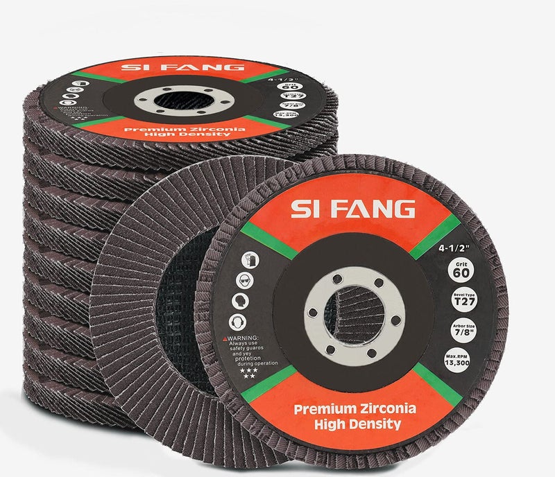 SI FANG 320 Grit Flap Discs 4 1/2 Inch Aluminum Oxide 10 Pack Angle Grinder Attachment Sanding Disc Blending Grinding Finishing - Image 1