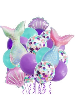 Party Mermaid Tail Balloon Theme Party Children's Birthday Cartoon 22 Pack  - Image 1