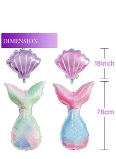 Party Mermaid Tail Balloon Theme Party Children's Birthday Cartoon 22 Pack  - Image 3