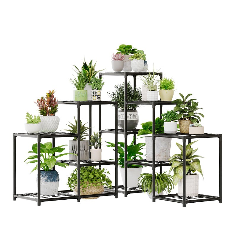 Bamworld Corner Plant Stand Indoor Metal Plant Shelf 5-Tier 11 Potted Flower Shelves Garden Black Plant Holder Rack for Garden Living Room Patio Morden Home Decor Gardening Gifts - Image 1