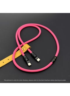 Generic Mobile Phone Color Matching Fast Charging Silicone Tablet IPhone Data Line Apple 16Pro Computer PD For IPad-Color:Rose Red + Black Shell + Slider-Line Length:2m (usb To Apple 8-14 Front/12w)  - Image 1