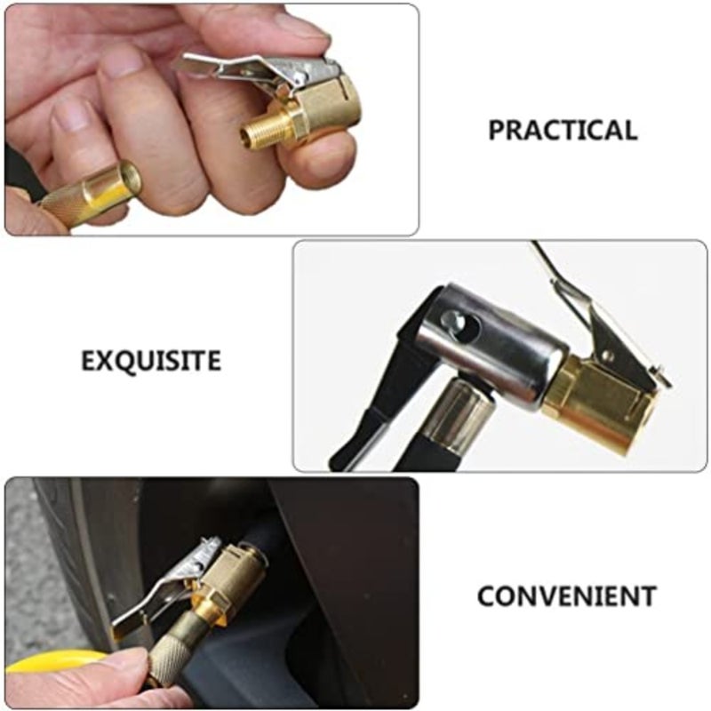Brass Heavy Duty Lock with Clip for Tire Inflator Gauge Compressor Accessories - 5 Pieces - Image 5