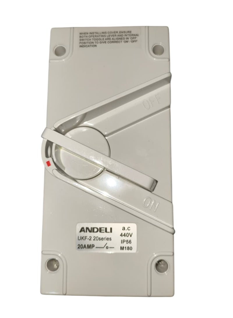 Andeli 440V 20A AC Weather Protected Double Pole Surface Switch - Image 3