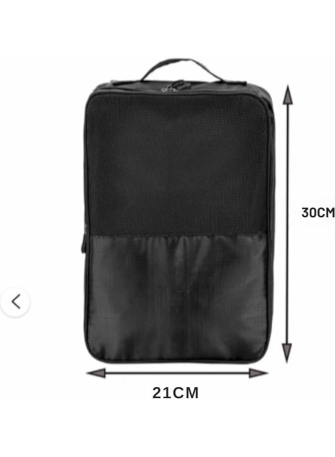 Portable Travel Shoe Storage and Organizer Bag, Waterproof Zipper Bag with 3 Pockets and 2 Zippers, Durable Travel Shoe Bag, Navy Blue Jeans, Small Size 30 x 21 x 13cm - Image 5