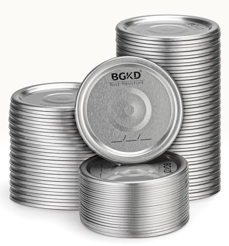 BGKD 100Pcs RustProof Canning Lids Wide Mouth Wide Mouth Mason Jar Lids for Ball or Kerr Large Mouth Mason Jars Lids Only Lids No Rings - Image 1