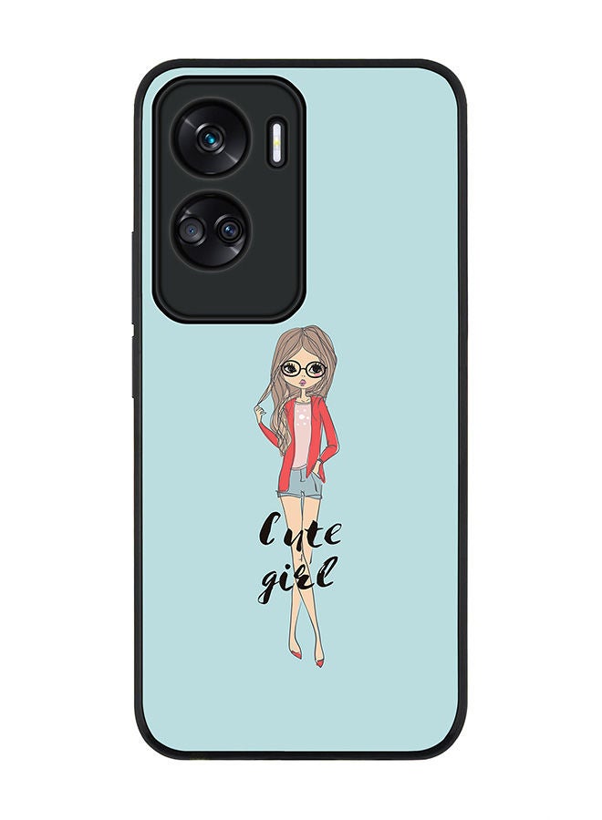 Stylizedd Rugged Black edge case for Honor 90 Lite  5G  Honor X50i 5G, Slim fit Soft Case Flexible Rubber Edges Anti Drop TPU Gel Thin Cover -  Dreamer Cute Girl - Image 1