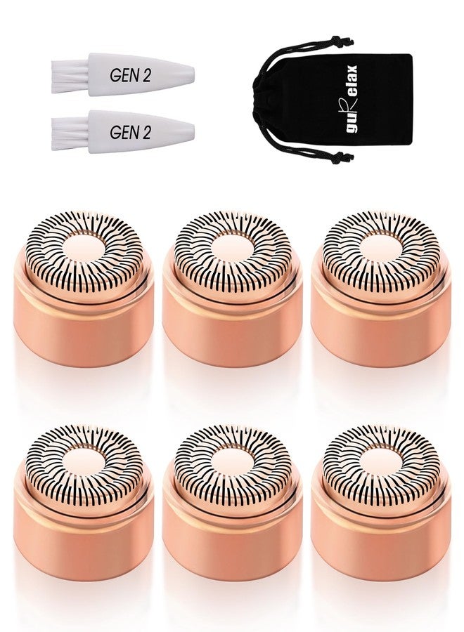 gurelax Replacement Heads for Flawless Facial Hair Remover, Generation 2, Double Halo Replacement Blades for Finishing Touch Flawless Hair Removal Gen 2, 6 Count - Image 1