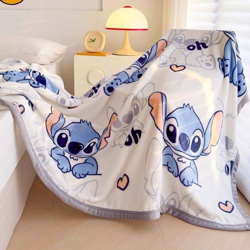 Stitch cartoon pattern double-sided milk plush blanket, kindergarten nap blanket, multifunctional blanket (Size: 100cm x 150cm) - Image 2