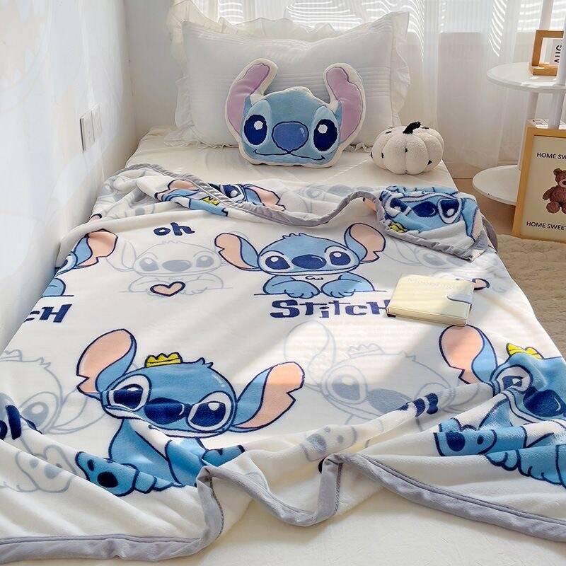 Stitch cartoon pattern double-sided milk plush blanket, kindergarten nap blanket, multifunctional blanket (Size: 100cm x 150cm) - Image 3