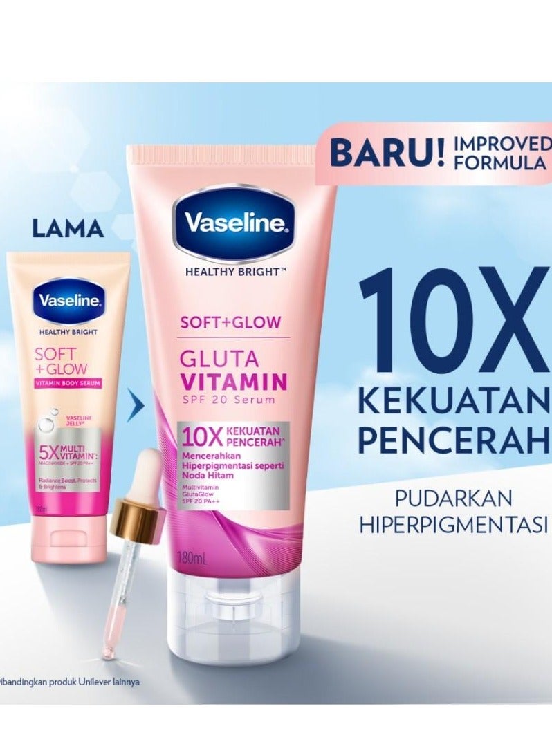 Vaseline Healthy Bright Soft+Glow Gluta Vitamin SPF 20 Body Serum 180m - Image 2