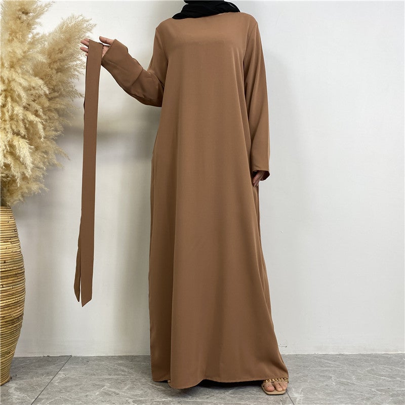 مونيكا فاشون فستان بسيط يناسب جميع المناسبات بأكمام طويلة ولون واحد - Image 2