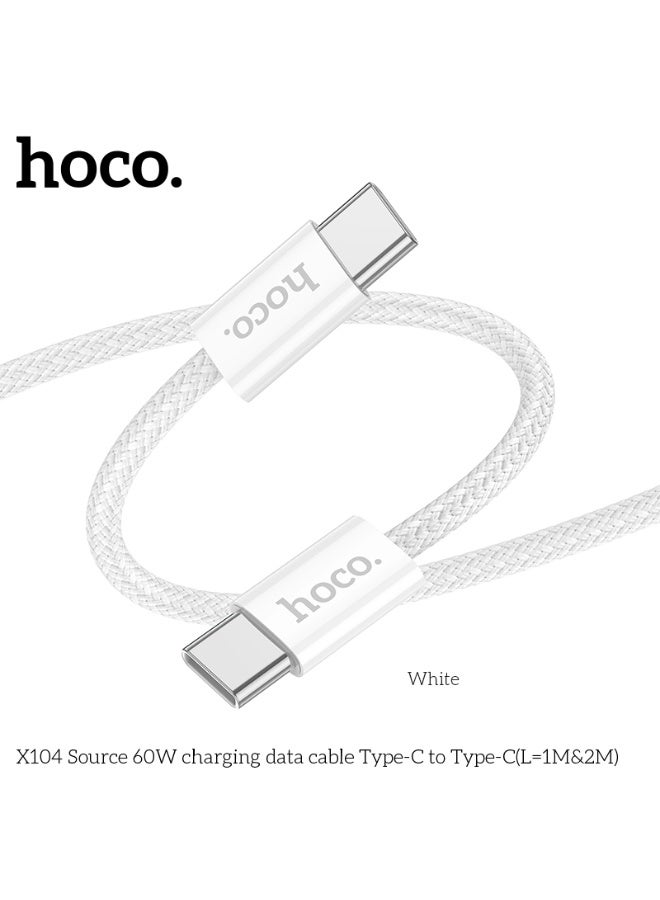 هوكو. كابل بيانات شحن X104 Source 60 وات من النوع C إلى النوع C (طول = 2 متر) - Image 1