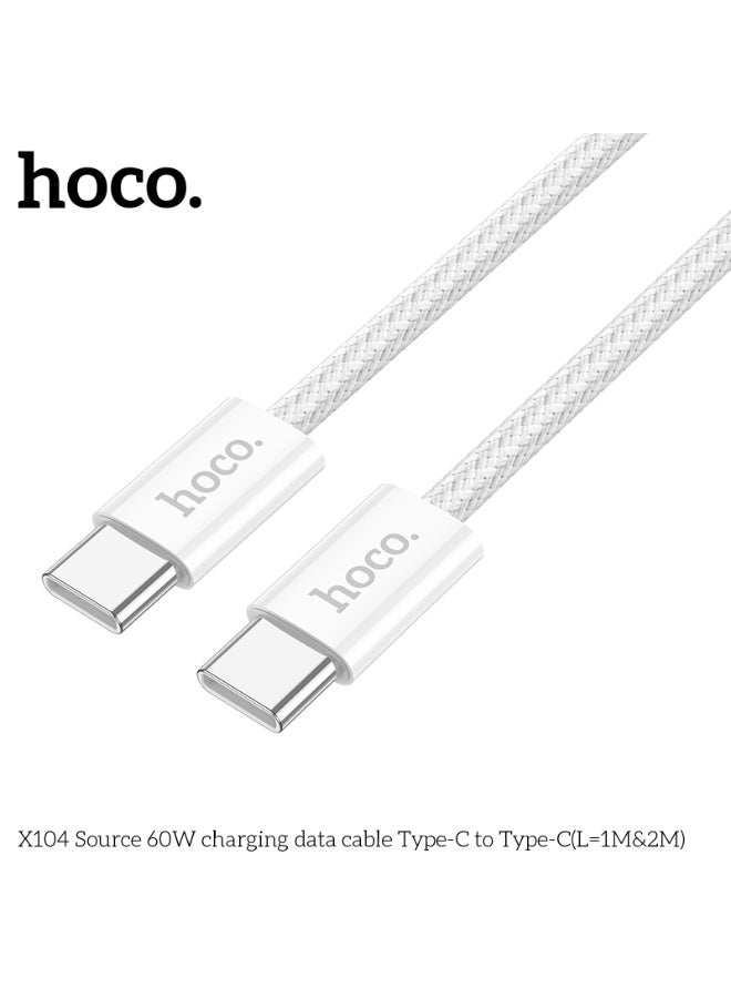 هوكو. كابل بيانات شحن X104 Source 60 وات من النوع C إلى النوع C (طول = 2 متر) - Image 2