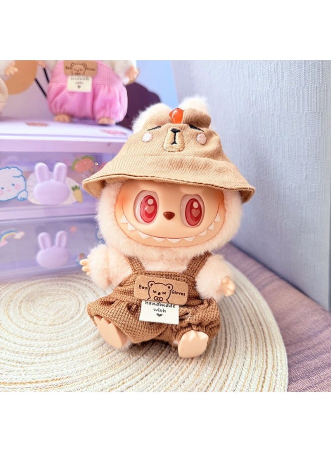 17cm Labubu Doll Outfit Pendant - Simple Edition Sakura Set Keychain (Outfit Only)