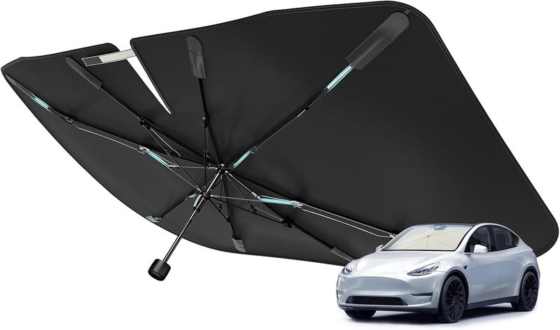 Nmoiss [2024 Upgrade] Sun Shade Umbrella for Car Windshield - [Newest Vinyl Coating] Protect Car from Sun Rays & Heat Damage Keep Cool and Protect Interior, Spring Structure Umbrella Edge Protect Interior - Image 1