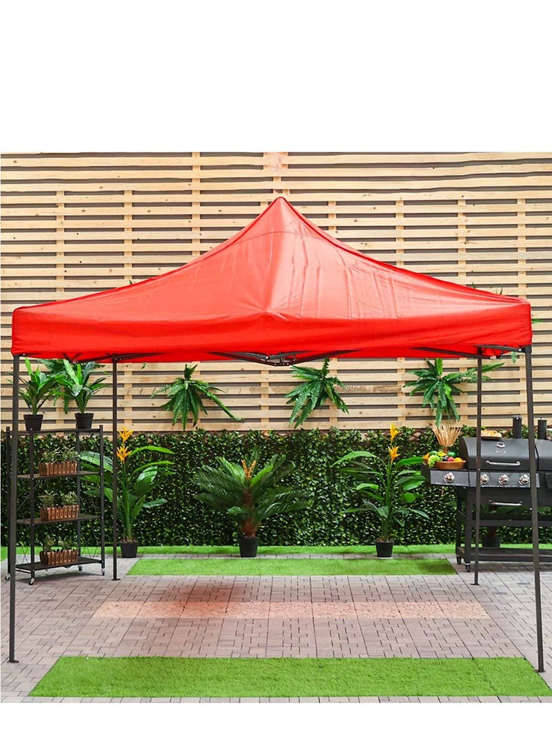 Gazebo 3 X 3 Mtr Portable Event Canopy Tent,Pop Up Instant Shelter Sun Protection Shade for Outdoor Camping, Picnics, Beach, Garden, Sports Party-Camping Tent (Red)